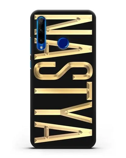 Чехол с именем, фамилией с золотой надписью силиконовый для Honor 10i