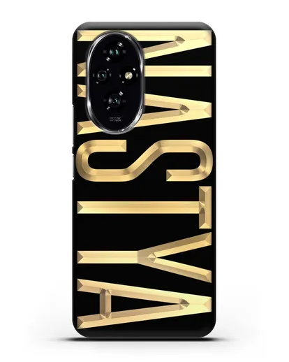 Чехол с именем, фамилией с золотой надписью силиконовый для Honor 200