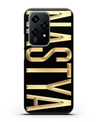 Чехол с именем, фамилией с золотой надписью силиконовый для Honor 200 Lite