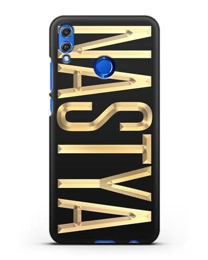 Чехол с именем, фамилией с золотой надписью силиконовый для Honor 8X