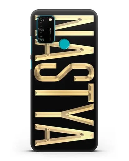 Чехол с именем, фамилией с золотой надписью силиконовый для Honor 9A