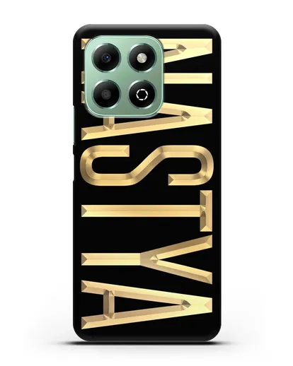 Чехол с именем, фамилией с золотой надписью силиконовый для Honor X6b