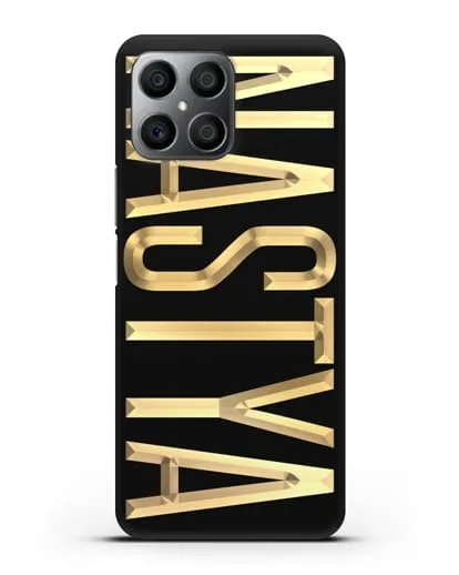 Чехол с именем, фамилией с золотой надписью силиконовый для Honor X8