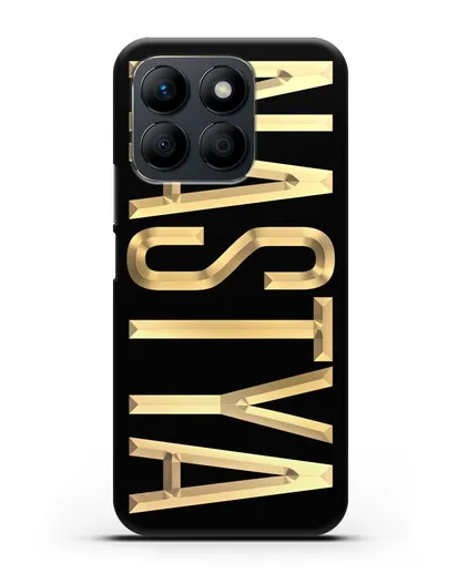 Чехол с именем, фамилией с золотой надписью силиконовый для Honor X8b