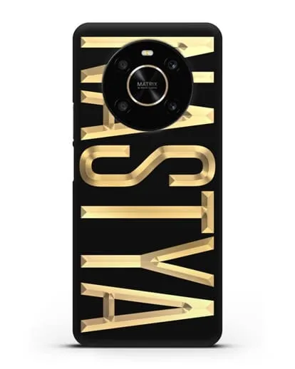 Чехол с именем, фамилией с золотой надписью силиконовый для Honor X9