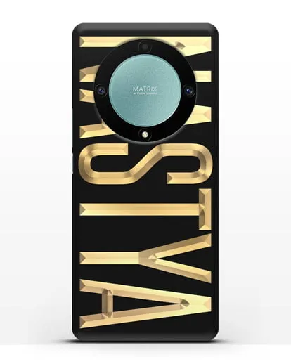 Чехол с именем, фамилией с золотой надписью силиконовый для Honor X9a