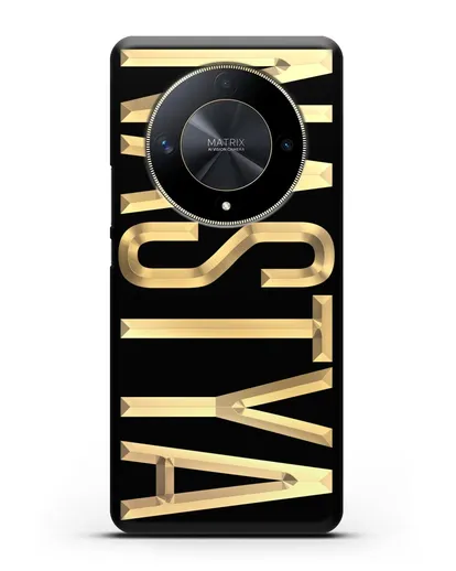 Чехол с именем, фамилией с золотой надписью силиконовый для Honor X9b