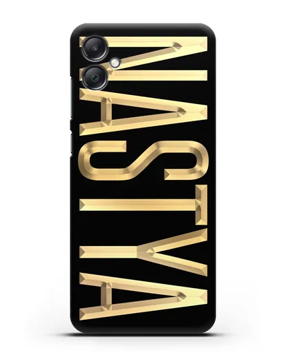 Чехол с именем, фамилией с золотой надписью силиконовый для Samsung Galaxy A05 [SM-A055]