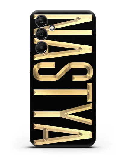 Чехол с именем, фамилией с золотой надписью силиконовый для Samsung Galaxy A25 [SM-A256]