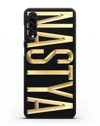 Чехол с именем, фамилией с золотой надписью силиконовый для Samsung Galaxy A50s [SM-F507FN]