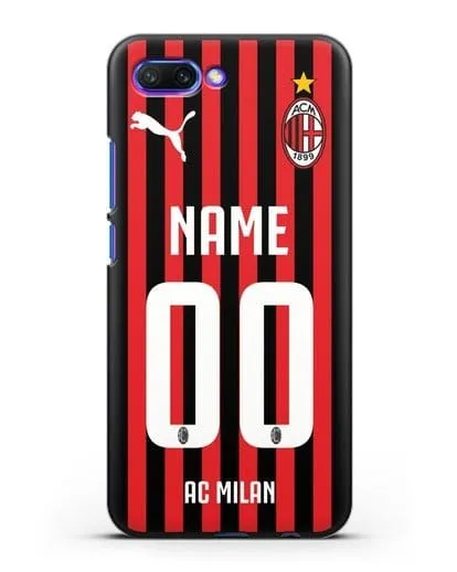 Именной чехол ФК Милан с фамилией и номером силиконовый для Honor 10