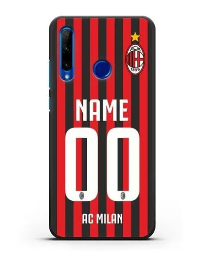 Именной чехол ФК Милан с фамилией и номером силиконовый для Honor 10i