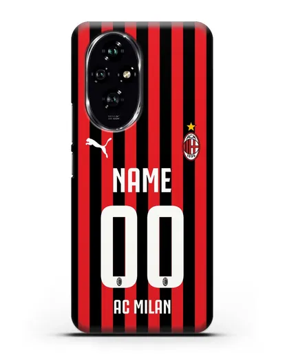 Именной чехол ФК Милан с фамилией и номером силиконовый для Honor 200