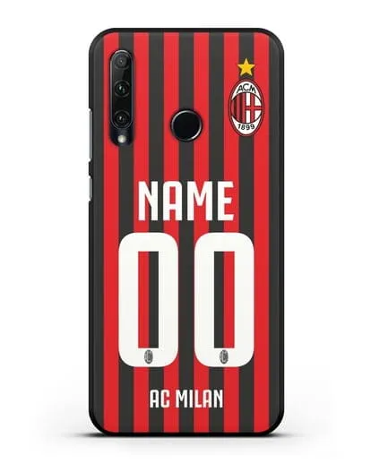 Именной чехол ФК Милан с фамилией и номером силиконовый для Honor 20e