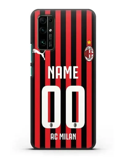 Именной чехол ФК Милан с фамилией и номером силиконовый для Honor 30