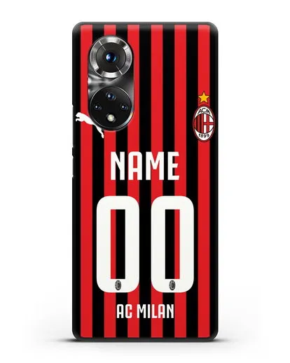 Именной чехол ФК Милан с фамилией и номером силиконовый для Honor 50