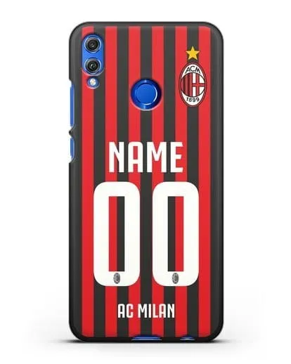 Именной чехол ФК Милан с фамилией и номером силиконовый для Honor 8X