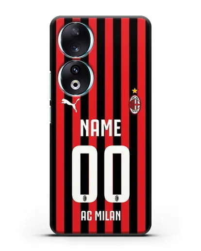 Именной чехол ФК Милан с фамилией и номером силиконовый для Honor 90