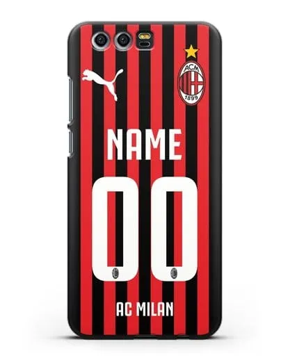 Именной чехол ФК Милан с фамилией и номером силиконовый для Honor 9