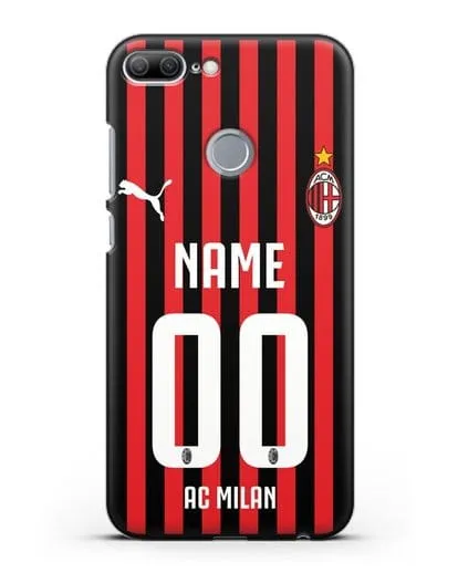 Именной чехол ФК Милан с фамилией и номером силиконовый для Honor 9 Lite