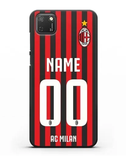 Именной чехол ФК Милан с фамилией и номером силиконовый для Honor 9S