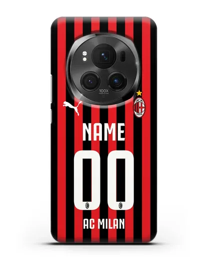 Именной чехол ФК Милан с фамилией и номером силиконовый для Honor Magic 6 Pro