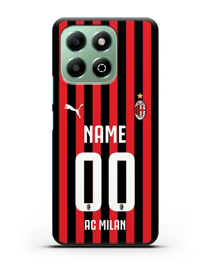 Именной чехол ФК Милан с фамилией и номером силиконовый для Honor X6b