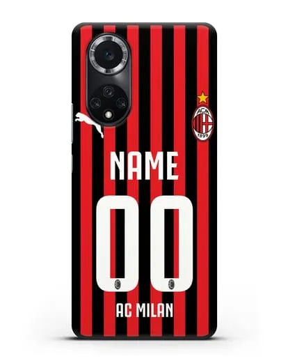 Именной чехол ФК Милан с фамилией и номером силиконовый для Huawei Nova 9