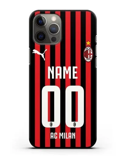Именной чехол ФК Милан с фамилией и номером силиконовый для iPhone 12 Pro Max
