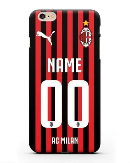 Именной чехол ФК Милан с фамилией и номером силиконовый для iPhone 6s Plus
