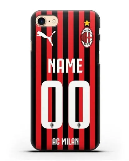Именной чехол ФК Милан с фамилией и номером силиконовый для iPhone 8