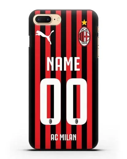 Именной чехол ФК Милан с фамилией и номером силиконовый для iPhone 7 Plus
