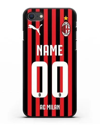 Именной чехол ФК Милан с фамилией и номером силиконовый для iPhone SE 2020