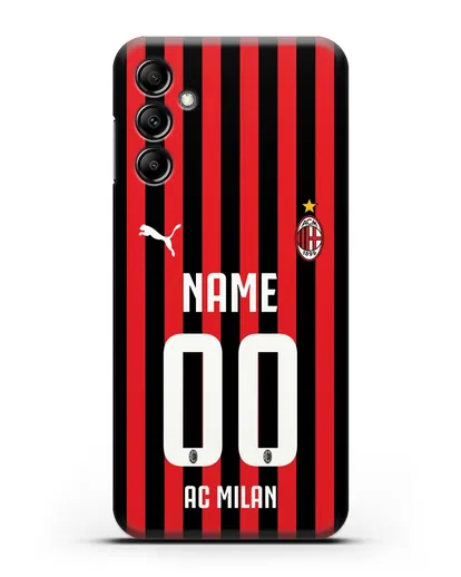 Именной чехол ФК Милан с фамилией и номером силиконовый для Samsung Galaxy A14 [SM-A145]