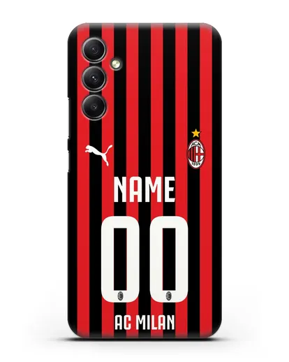 Именной чехол ФК Милан с фамилией и номером силиконовый для Samsung Galaxy A34 [SM-A346]