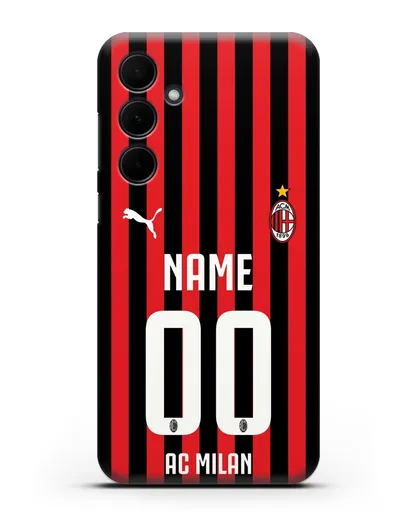 Именной чехол ФК Милан с фамилией и номером силиконовый для Samsung Galaxy A35 [SM-A356]