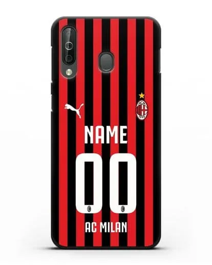 Именной чехол ФК Милан с фамилией и номером силиконовый для Samsung Galaxy A40s [SM-A507FN]