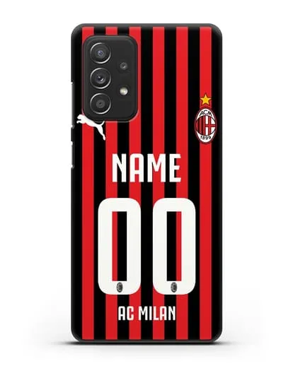 Именной чехол ФК Милан с фамилией и номером силиконовый для Samsung Galaxy A53