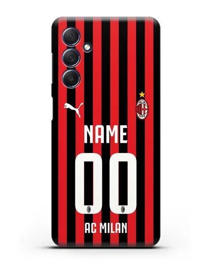 Именной чехол ФК Милан с фамилией и номером силиконовый для Samsung Galaxy M54 [SM-M546]
