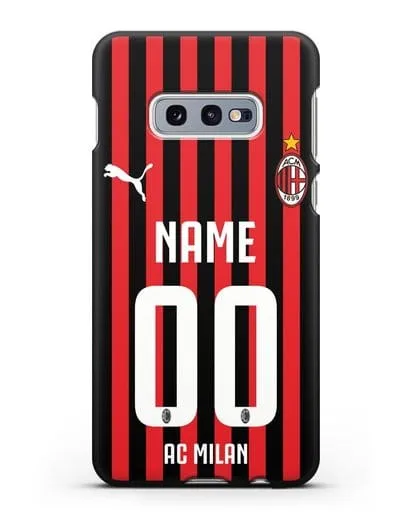 Именной чехол ФК Милан с фамилией и номером силиконовый для Samsung Galaxy S10e [SM-G970F]