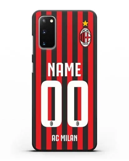 Именной чехол ФК Милан с фамилией и номером силиконовый для Samsung Galaxy S20 [SM-G980F]
