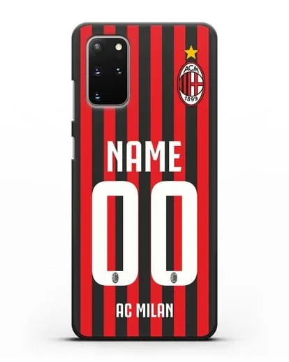 Именной чехол ФК Милан с фамилией и номером силиконовый для Samsung Galaxy S20 Plus [SM-G985F]