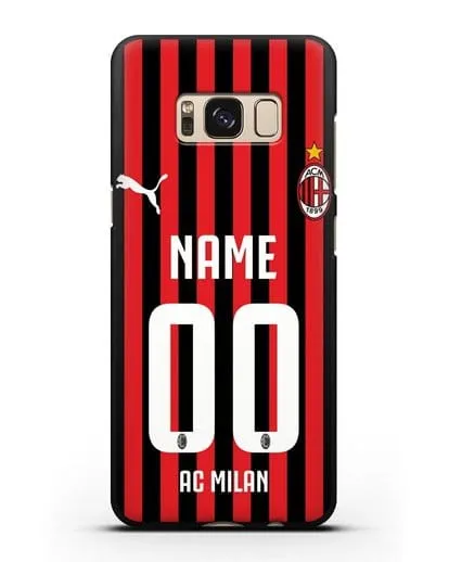 Именной чехол ФК Милан с фамилией и номером силиконовый для Samsung Galaxy S8 [SM-950F]