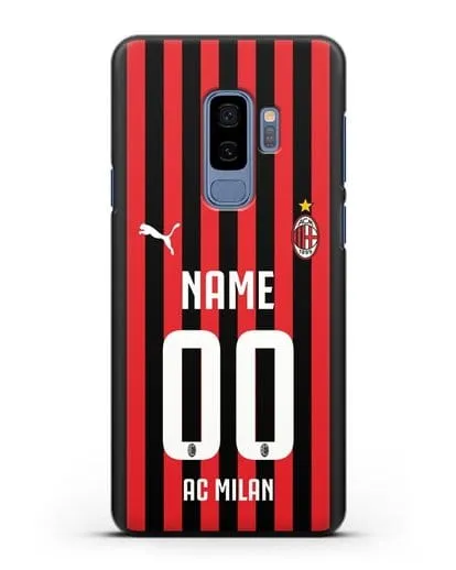 Именной чехол ФК Милан с фамилией и номером силиконовый для Samsung Galaxy S9 Plus [SM-G965F]
