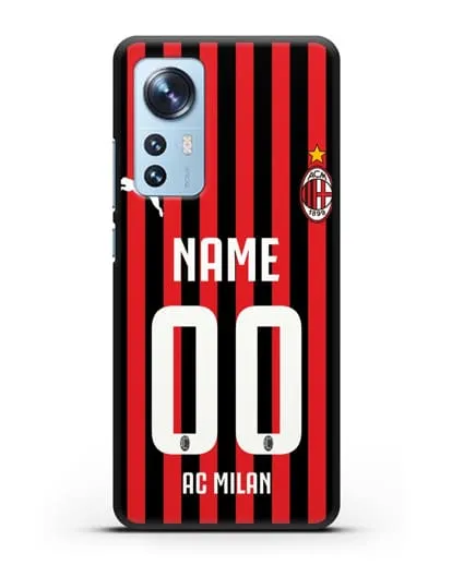 Именной чехол ФК Милан с фамилией и номером силиконовый для Xiaomi 12