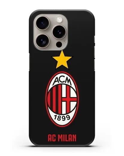Чехол с логотипом АС MILAN силиконовый для iPhone 15 Pro
