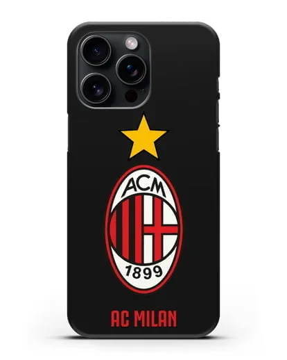 Чехол с логотипом АС MILAN силиконовый для iPhone 15 Pro Max