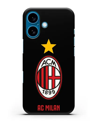 Чехол с логотипом АС MILAN силиконовый для iPhone 16