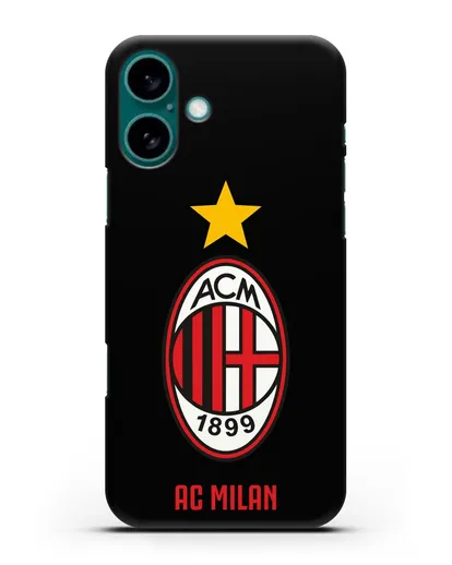 Чехол с логотипом АС MILAN силиконовый для iPhone 16 Plus