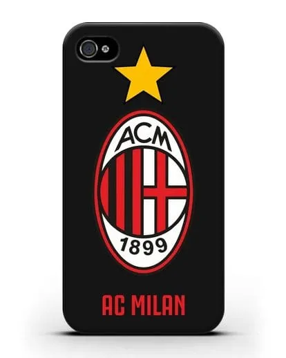 Чехол с логотипом АС MILAN силиконовый для iPhone 4/4s